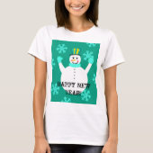 Snowman Joyeux T-shirt féminin pour le Nouvel An (Devant)