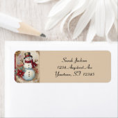 Snowman Junk Journal Page Etiket (Insitu)