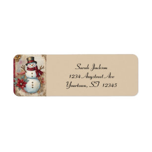 Snowman Junk Journal Page Etiket