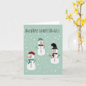 Snowman Kaart (Gele Bloem)