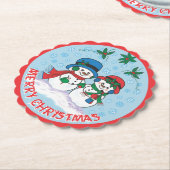 Snowman Kartonnen Onderzetters (Gekanteld)