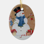 Snowman Keramisch Ornament (Achterkant)