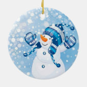 Snowman Keramisch Ornament (Achterkant)