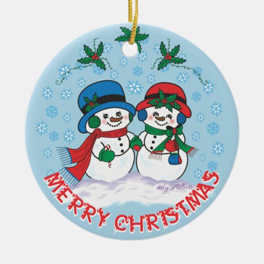 Snowman Keramisch Ornament (Voorkant)