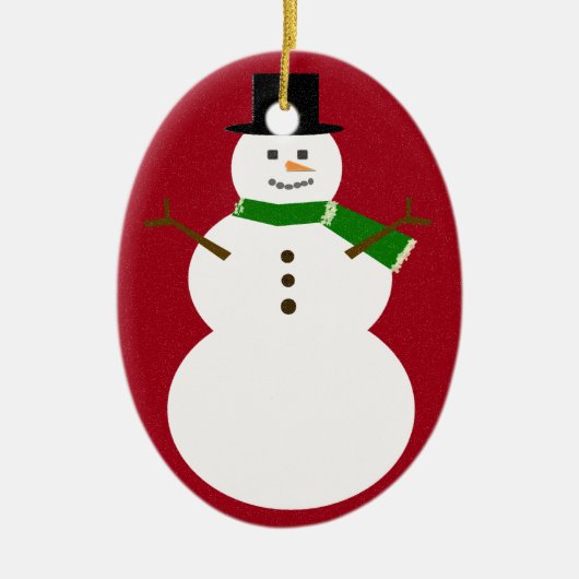 Snowman Keramisch Ornament (Voorkant)