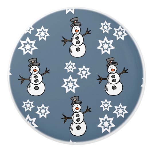 Snowman Keramische Knop (Voorkant)