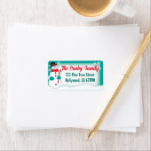 Snowman Kerst Kaart Adresetiketten Etiket (Insitu)