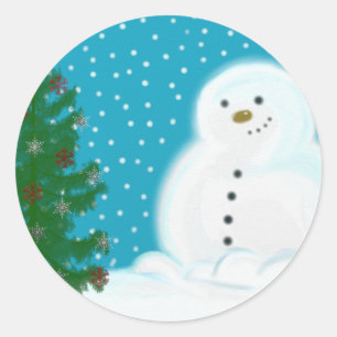 Snowman Kerst sticker