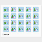 Snowman & kerstboom 2-3 stickers (Vel)