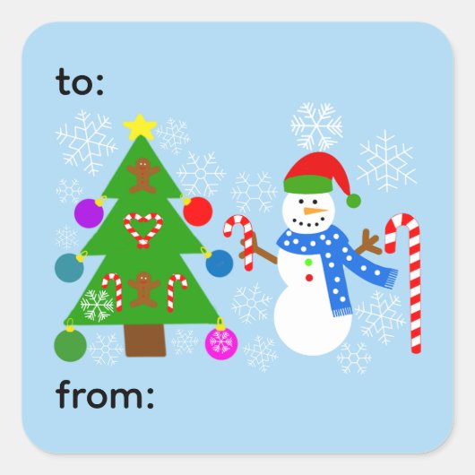 Snowman & kerstboom 2-3 stickers (Voorkant)