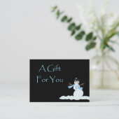 Snowman Kerstcadeau Kaart Certificaten (Staand voorkant)