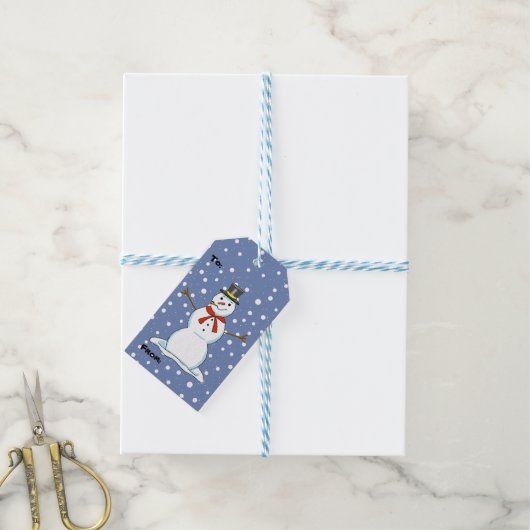 Snowman-kerstcadeautags Cadeaulabel (Met Touw)
