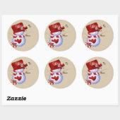 Snowman-kerstcadeautags Ronde Sticker (Vel)
