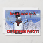 Snowman Kerstfeest uitnodiging (Voorkant)