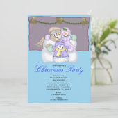 Snowman kerstfeestdag uitnodiging (Staand voorkant)