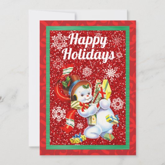  Snowman Kersthalve Kaart (Voorkant)