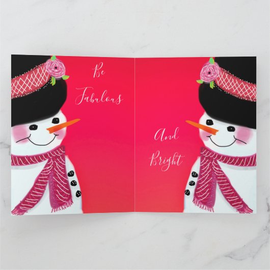 Snowman-kerstkaart Bedankkaart (Binnen)