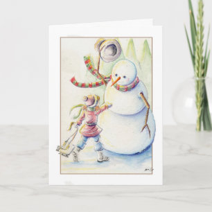 Snowman-kerstkaart Feestdagen Kaart