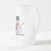 Snowman-kerstmannen Matglas Bierpul (Voorkant rechts)