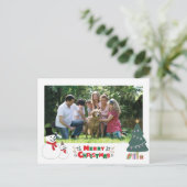 Snowman Kerstmis Briefkaart voor feestdag (Staand voorkant)