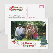 Snowman Kerstmis Briefkaart voor feestdag (Voorkant / Achterkant)