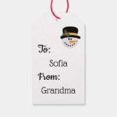 Snowman Kerstmis Cadeaulabel (Achterkant)