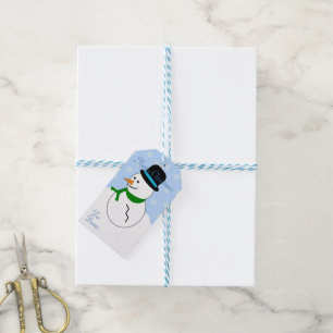 Snowman Kerstmis Cadeaulabel