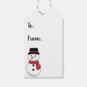 Snowman Kerstmis Cadeaulabel (Voorkant)