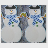Snowman Kerstmis Cadeaupapier (Vlak)