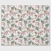 Snowman Kerstmis Cadeaupapier (Vlak)