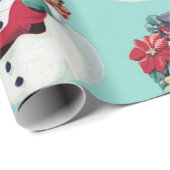  Snowman Kerstmis Cadeaupapier (Rol Hoek)