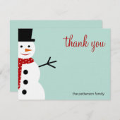 Snowman Kerstmis en feestdag glimlachen Bedankt ka (Voorkant / Achterkant)