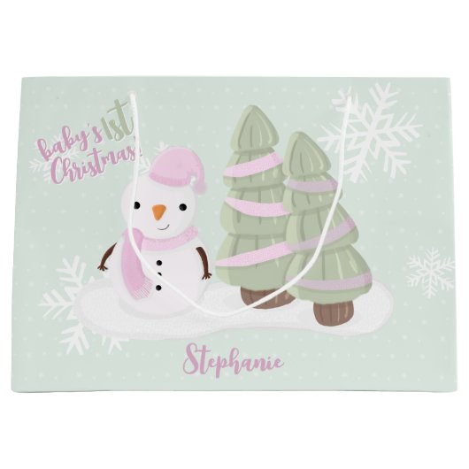 Snowman Kerstmis Groot Cadeauzakje (Voorkant)