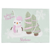 Snowman Kerstmis Groot Cadeauzakje (Achterkant)