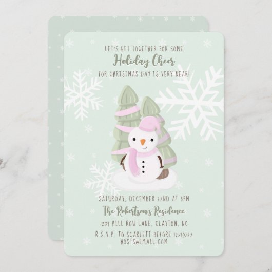 Snowman Kerstmis Kaart (Voorkant / Achterkant)