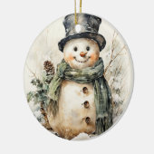 Snowman Kerstmis Keramisch Ornament (Links)