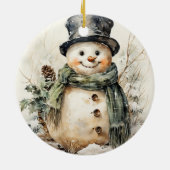 Snowman Kerstmis Keramisch Ornament (Achterkant)