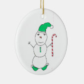 Snowman Kerstmis Keramisch Ornament (Rechts)