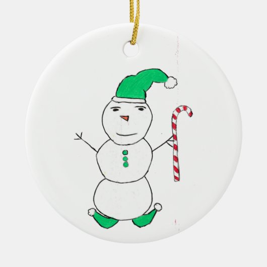 Snowman Kerstmis Keramisch Ornament (Voorkant)
