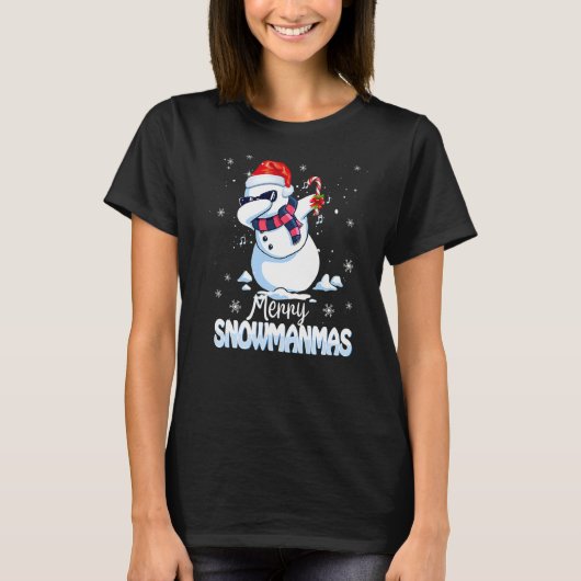 Snowman kerstmis Mannen kerstmis T-shirt (Voorkant)