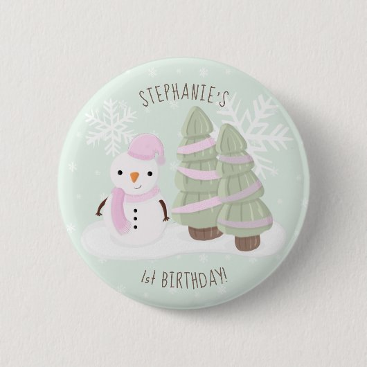Snowman Kerstmis Ronde Button 5,7 Cm (Voorkant)
