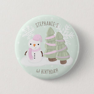 Snowman Kerstmis Ronde Button 5,7 Cm