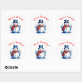 Snowman Kerstmis Ronde Sticker (Vel)