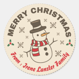  Snowman Kerstmis Ronde Sticker