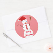 Snowman Kerstmis Ronde Sticker (Envelop)