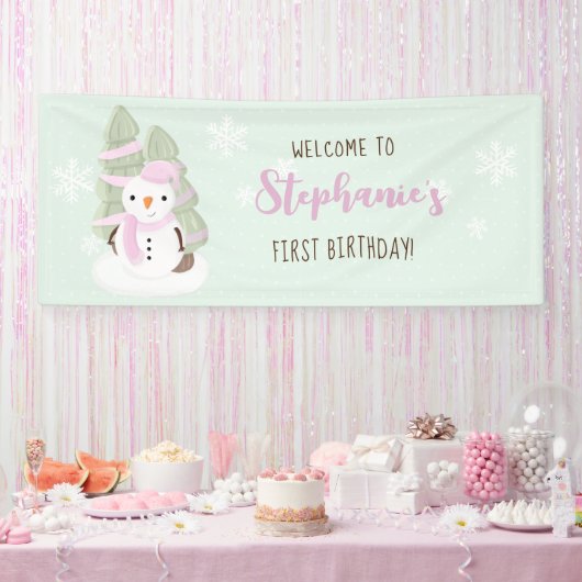 Snowman Kerstmis Spandoek (Feest)
