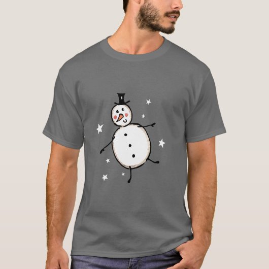 Snowman Kerstmis T-shirt (Voorkant)