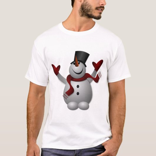 Snowman Kerstmis T-shirt (Voorkant)