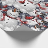 Snowman kerstpapier cadeaupapier (Hoek)