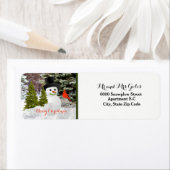 Snowman-kerstretouradres Etiket (Insitu)